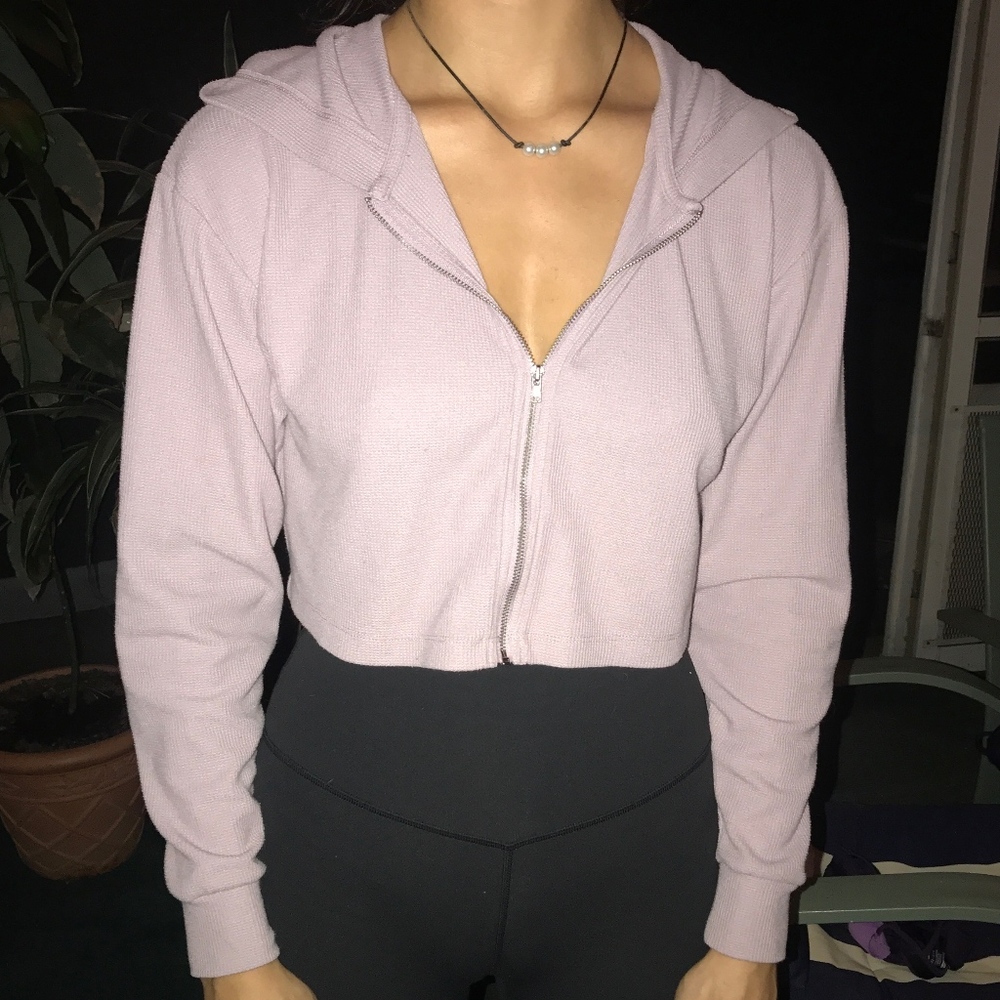 crop zip up hoodie